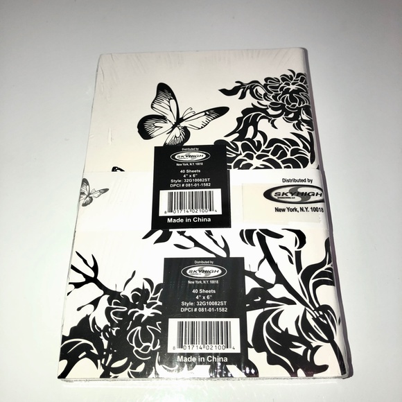 SKYHIGH Set of 5 Mini Journals + Note Pads Flocked Floral Butterflies Lined NEW! - Picture 5 of 14